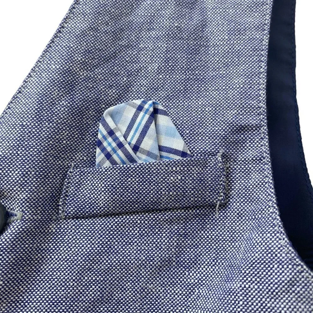 NAUTICA Boys Vest Size 5 Blue Linen Blend